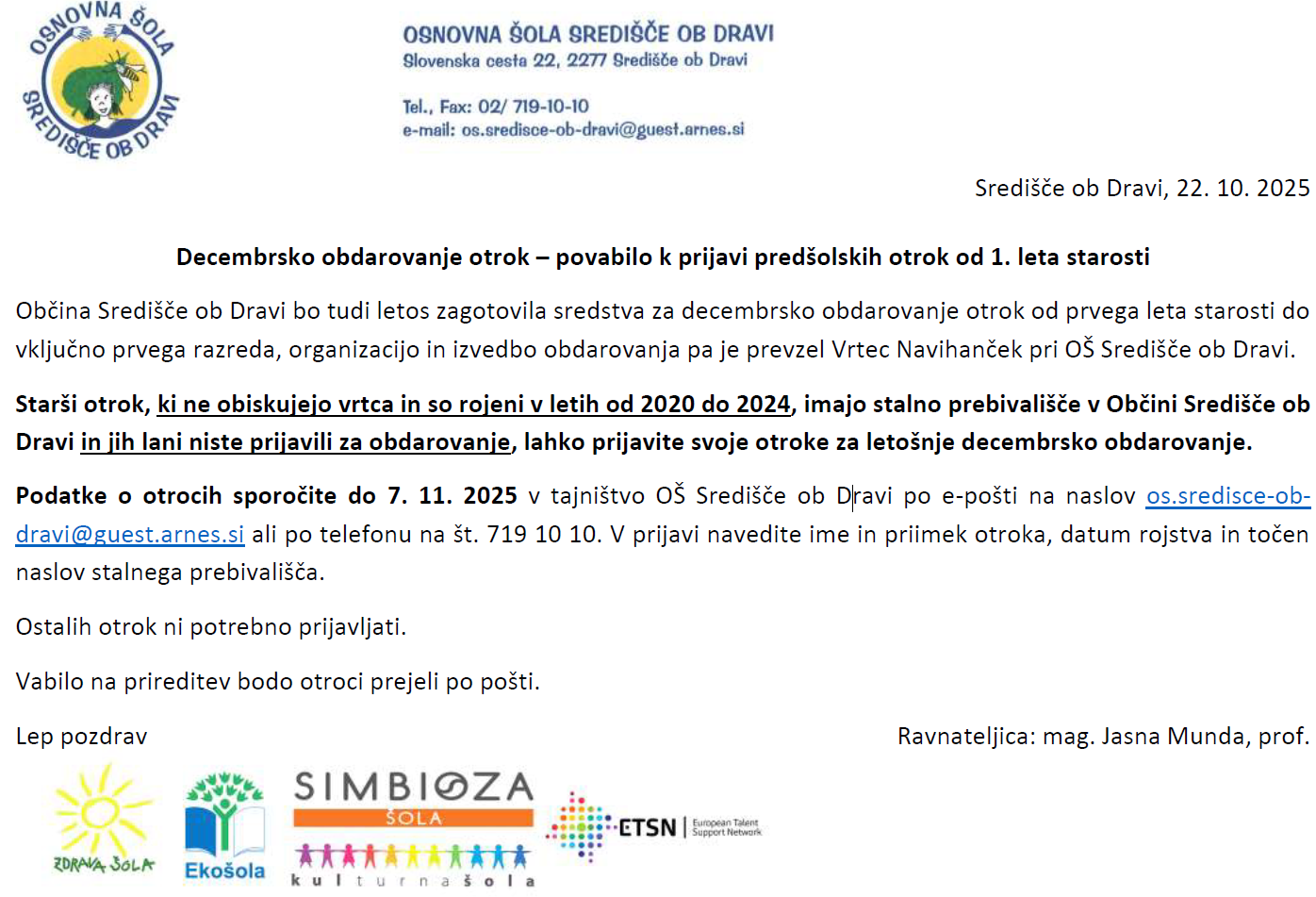 Decembrsko obdarovanje otrok